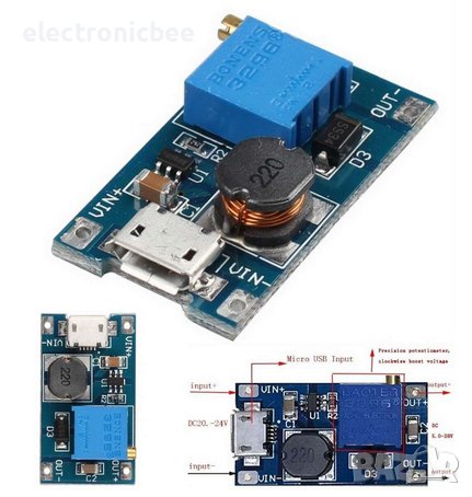 HW-183 2A Boost Board DC Boost Module Car / Charging / USB / High Power Conversion Module, снимка 1