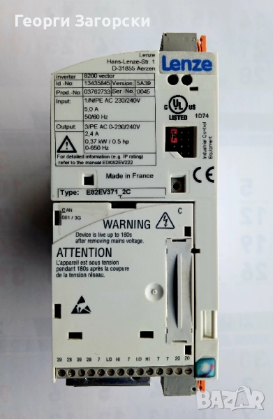 Честотен регулатор (инвертор) LENZE 8200 VECTORD-31855 0.37kW, снимка 1