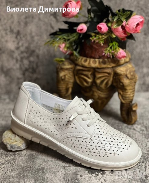 Меки дамски пролетни обувки Езел, шити и лепени, снимка 1