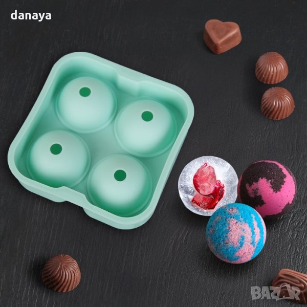 1822 Пластмасова форма за лед Топки Spherical Ice mold, снимка 1