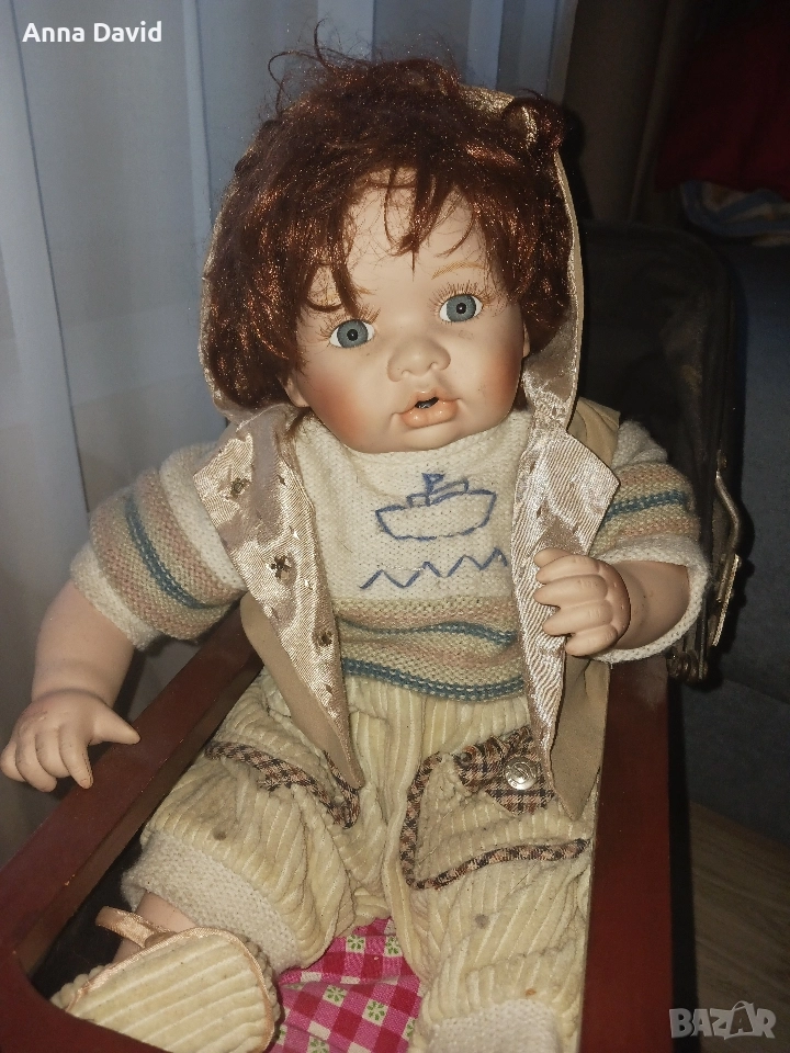 Антикварна Кукла със количка , снимка 1