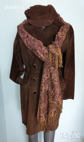 Дамски елегантен блейзър тип манто / преходно палто / от естествен велур "Pauw" design, снимка 1