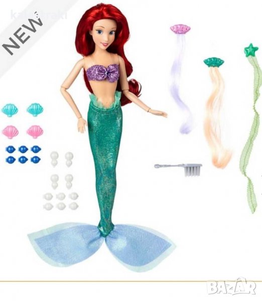 Прекрасна кукла Ариел с аксесоари за коса, снимка 1