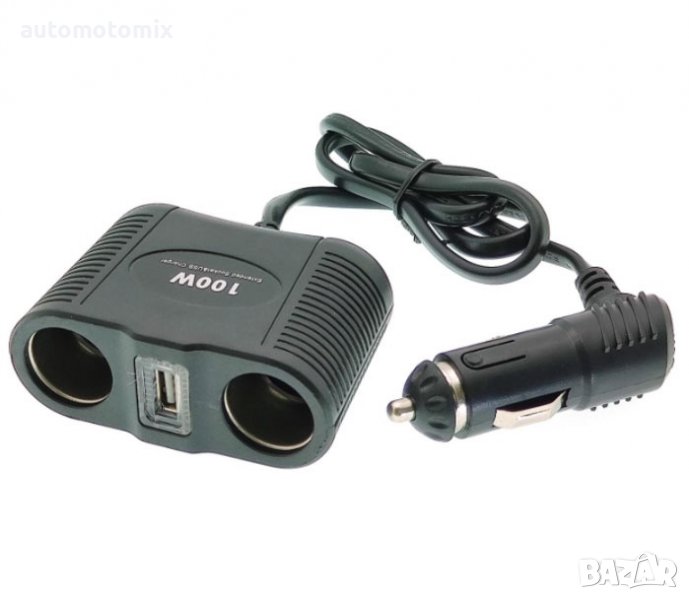 РАЗКЛОНИТЕЛ ЗА ЗАПАЛКА 2-КА+USB 1645, снимка 1