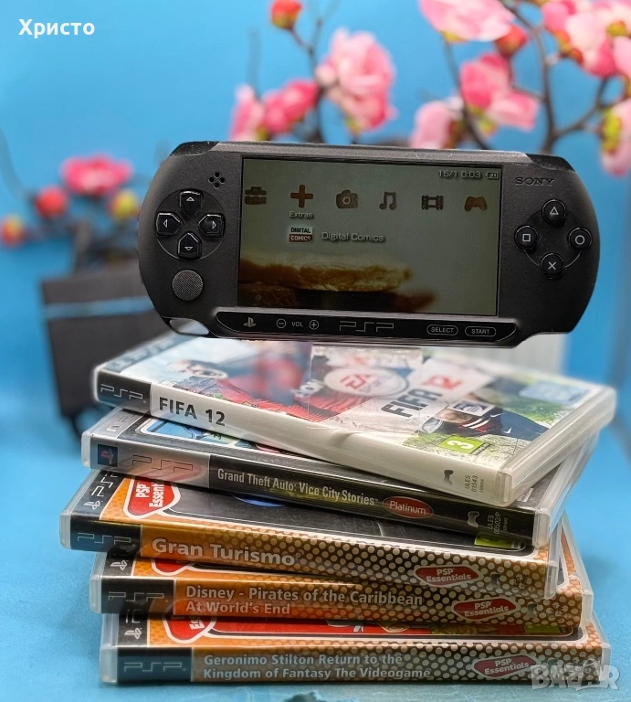 Конзола Sony PlayStation Portable (PSP Street) – E1004 + 5 игри, снимка 1