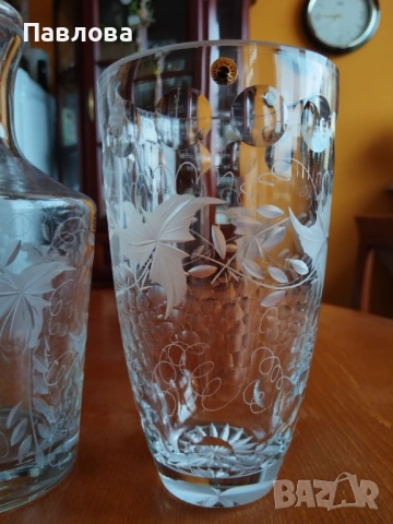 Кристални шише, ваза, пепелник, Художествена серия , снимка 4 - Вази - 54069568