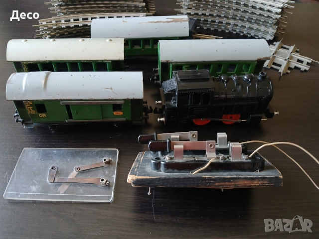 Стара немска тенекиена играчка Влак от 50те години., снимка 8 - Колекции - 51603940