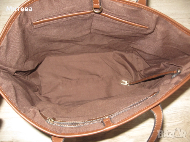 Дамска кожена голяма чанта, снимка 4 - Чанти - 52676515