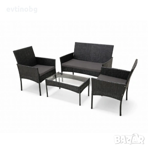 Елегантен ратанов комплект за градина с маса и възглавници - комфорт и стил, снимка 3 - Градински мебели, декорация  - 54062882