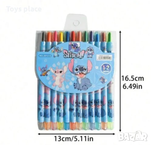 12 броя Пастели Лило и Стич Lilo and Stitch, снимка 3 - Ученически пособия, канцеларски материали - 50744904