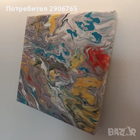 Картина авторска акрил 25/25см, снимка 10 - Картини - 47805172