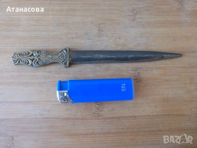 Нож за писма месинг, снимка 2 - Антикварни и старинни предмети - 53223042