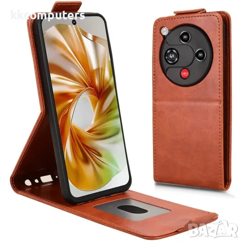 За ZTE nubia Focus 2 5G / Vivacom 5G Pro 2 Вертикален Кожен Калъф със Стойка, Магнитно Закопчаване, , снимка 4 - Калъфи, кейсове - 55959121