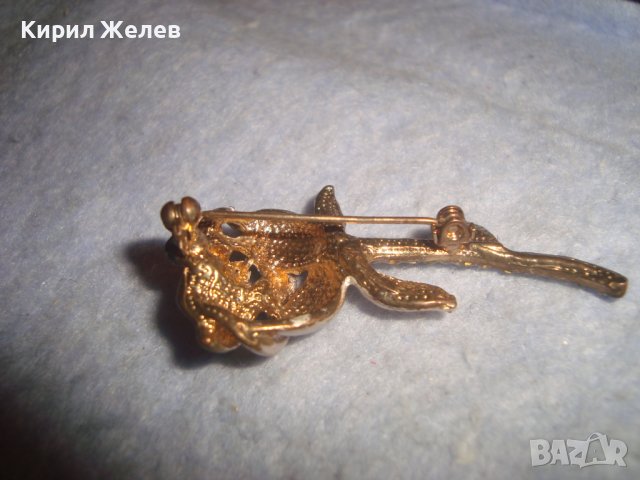 НЕЖНА ПОЗЛАТЕНА КРИСТАЛНА АРТ БРОШКА - РОЗА 11897, снимка 6 - Други - 37692378