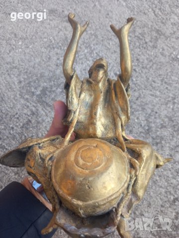 бронзова статуетка масив африкански музикант   19/1, снимка 7 - Статуетки - 44156520