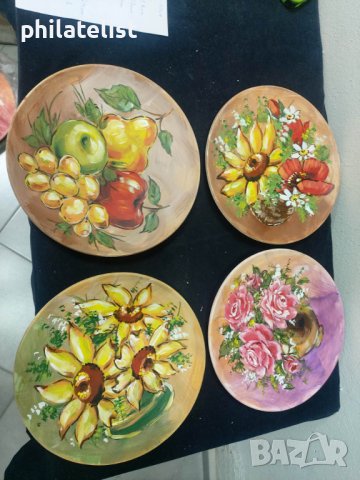 7 броя - Рисувани чинии - Комплект, снимка 2 - Чинии - 40609898