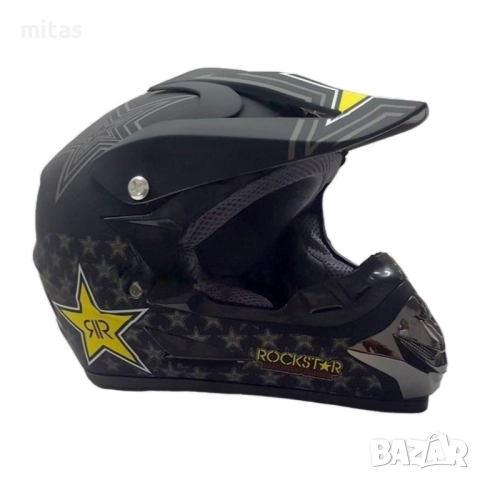 Кросова каска ROCKSTAR, Full Face, DOT, Размер: S/M - Вело, Мото, ATB, снимка 5 - Аксесоари за велосипеди - 52137315