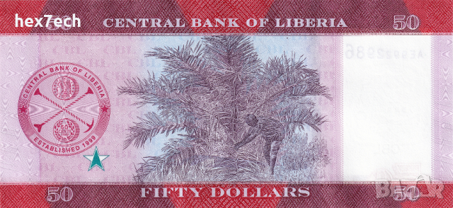 ❤️ ⭐ Либерия 2022 50 долара UNC нова ⭐ ❤️, снимка 3 - Нумизматика и бонистика - 44680109