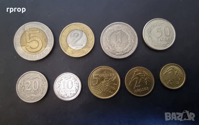 Монети . Полша . Полски злоти. Лот . 9 бройки.