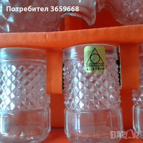 Гарафа + 6 чаши за ликьор, НОВИ,от Австрия,от 70-те, снимка 8 - Сервизи - 40266273
