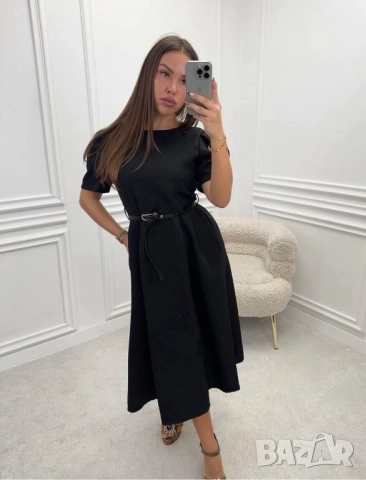 ✨️Елегантни дамски рокли с коланче,миди дължина  , снимка 2 - Рокли - 51681726