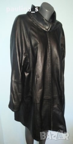 Манто тип пелерина от естествена кожа "Vera Pelle" Italy / голям размер 