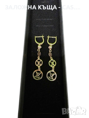 Златни обеци Louis Vuitton 14 карата (проба 585) – 2.40 гр, снимка 4 - Обеци - 53994029