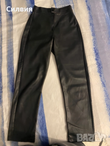 Чисто нов дамски лъскав кожен панталон "Nicole Collection" S-M размер, снимка 3 - Панталони - 52409708