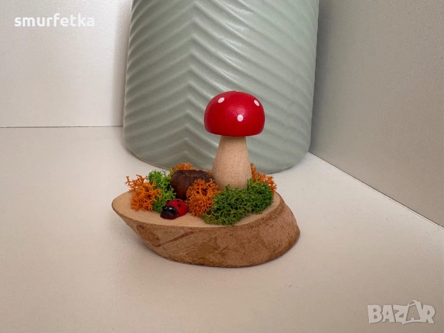 Дървени гъбки, снимка 4 - Декорация за дома - 53911972