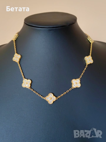 Дамско златно колие с 10 детелини Van Cleef & Arpels VCA