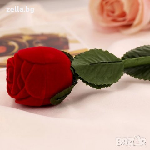 Кутия за годежен пръстен обеци с форма на рози кадифе цена, снимка 13 - Стайни растения - 35256535