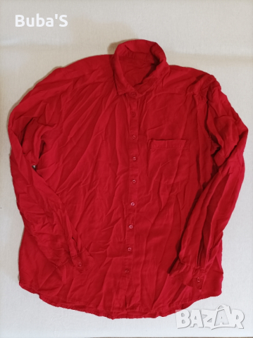Дамска червена риза С-М размер , снимка 3 - Ризи - 44779116