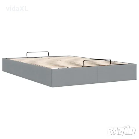 vidaXL Османска рамка за легло без матрак, светлосива, 140x190см, плат, снимка 9 - Спални и легла - 56146984