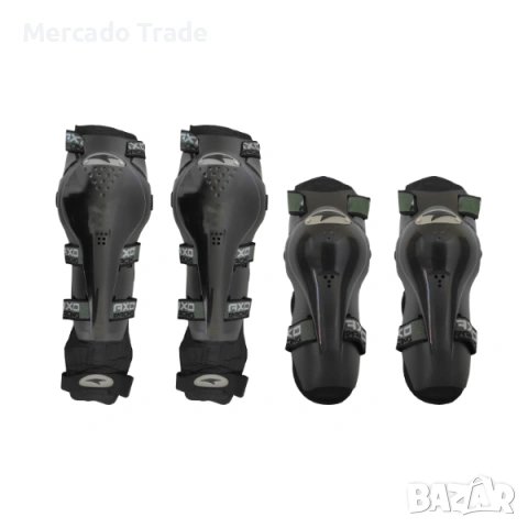 Комплект наколенки и налакътници Mercado Trade, За мотор, Черни