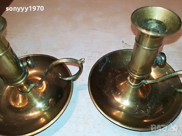 СВЕЩНИЦИ ОТ ФРАНЦИЯ 2бр-МЕД/МЕСИНГ 1911221958, снимка 7 - Антикварни и старинни предмети - 38728076