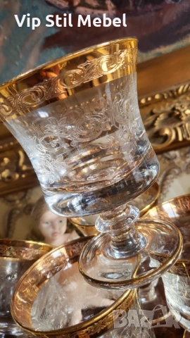 Италиански кристални чаши Мурано , снимка 6 - Чаши - 54082961