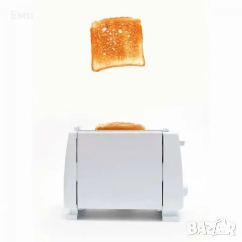 Тостер за хляб - 750W, 2 филийки, б степени, Бял, снимка 2 - Тостери - 48540664