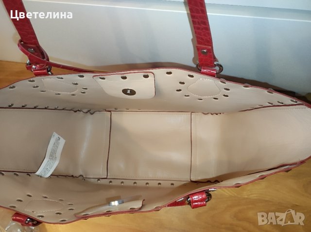 Дамска червена щампована пазарска чанта ZARA цена 35 лв., снимка 4 - Чанти - 42753502