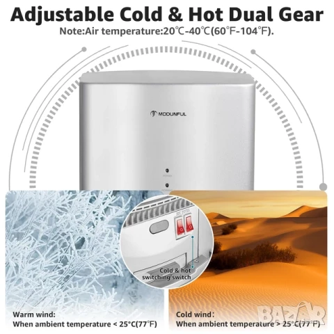 Сешоар за ръце, Modunful 1200W, снимка 4 - Обзавеждане за заведение - 50920466