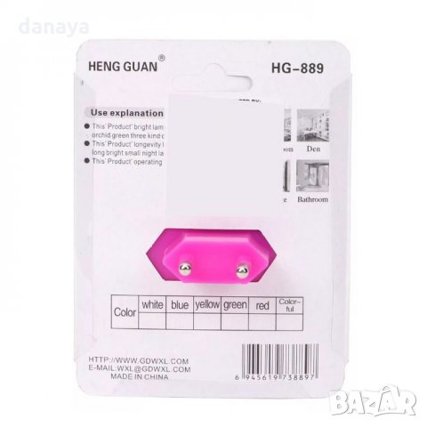 534 Детска нощна лед лампа за стена Калинка Лампа за контакт с копче 0.5W, снимка 8 - Лампи за стена - 32130051