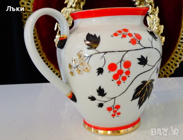 Порцеланова кана ЛФЗ,Красная смородина. , снимка 5 - Антикварни и старинни предмети - 52258594