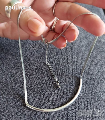 Стилно колие - двойна змийска плетка , снимка 2 - Колиета, медальони, синджири - 37571835