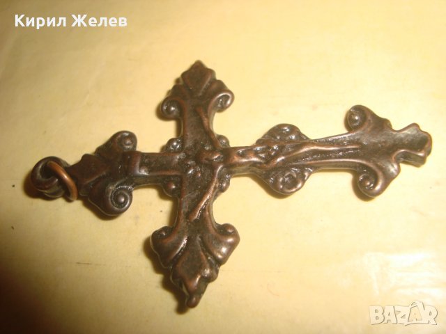 СТАР НАГРЪДЕН МЕДЕН КРЪСТ РЕТРО СТИЛ 14509, снимка 5 - Колиета, медальони, синджири - 33790413