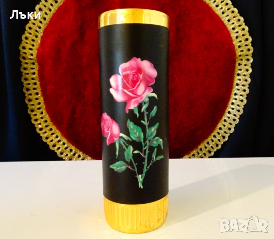 Ваза баварски порцелан,24k Gold,роза. 