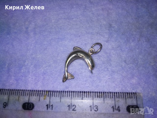 ЧУДЕСЕН СРЕБЪРЕН ДЕЛФИН ПЕНДАНТ СРЕБРО 925 АНГЛИЯ МЕДАЛЬОН ФИНА РЪЧНА ХУДОЖЕСТВЕНА ИЗРАБОТКА 40577, снимка 7 - Колиета, медальони, синджири - 42763010