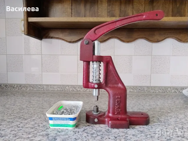 Масивна ръчна преса за капси, нитове и копчета TEKNİK (Тип TEP2) + бонус капси