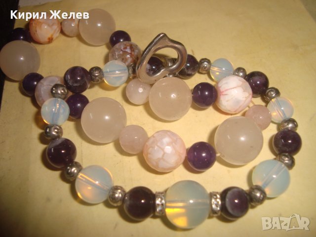 ДВЕ МНОГО КРАСИВИ ХЕНД МЕЙД АРТ ГРИВНИ от ПОЛИРАНИ НАТУРАЛНИ ПОЛУСКЪПОЦЕННИ КАМЪНИ 18940, снимка 2 - Гривни - 37053763