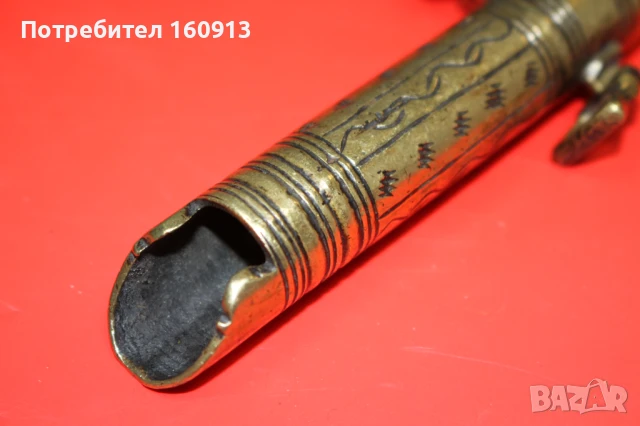 Османски балкански дозатор за барут за кремъчни капсулни пушки пищови., снимка 7 - Антикварни и старинни предмети - 51121644