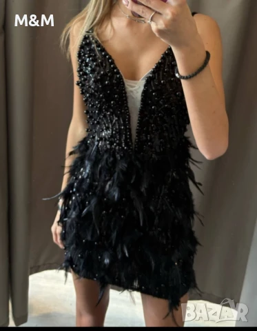 Рокля с пера, снимка 3 - Рокли - 50643996