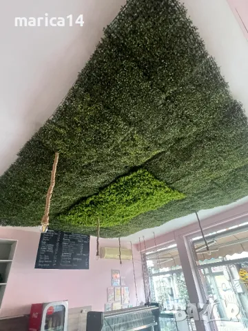 Пана изкуствена зеленина и индустриално осветление, снимка 1